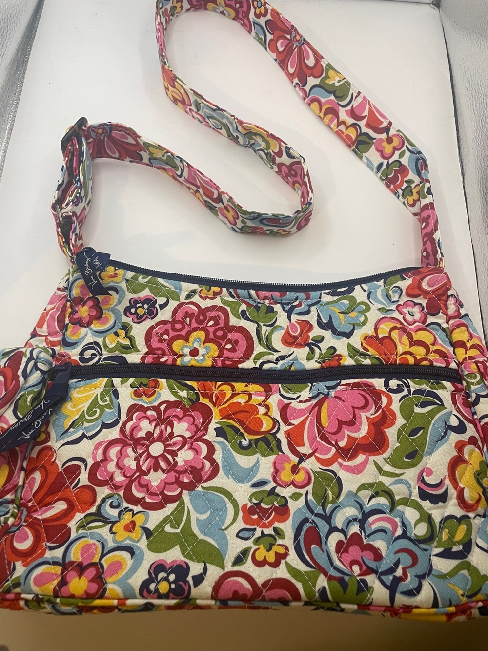 Vera Bradley Bright Floral Quilted Crossbody in Pink, Red, Blue, Green, Yellow